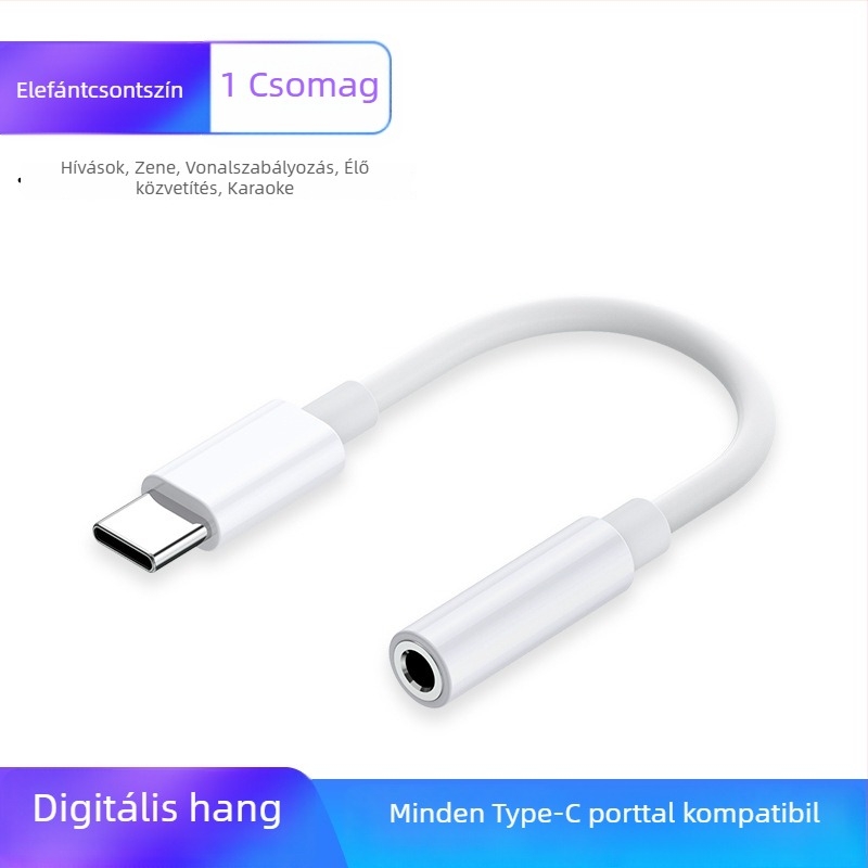 MPCQC Type-C fejhallgató adapter 3,5 mm-es csatlakozóval Androidhoz