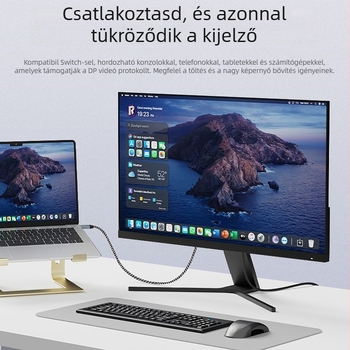 Type-C to DP adapterkábel, DP interfész, Ldr6025q chip, rézmag, 1,8 m hosszú