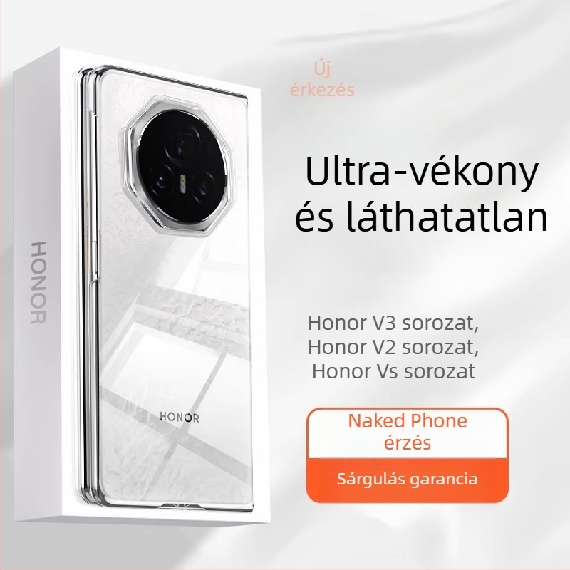 Honor Magic V6 átlátszó ultra vékony kemény tok, teljes lefedettség, ütésálló védelem, összecsukható kijelzőhöz, tükörfényes felülettel