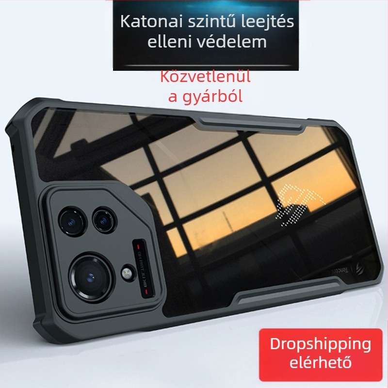 Xundi TPU+PC ütésálló telefonvédő Asus ROG9PRO – átlátszó, teljes lefedettségű puha hátlap