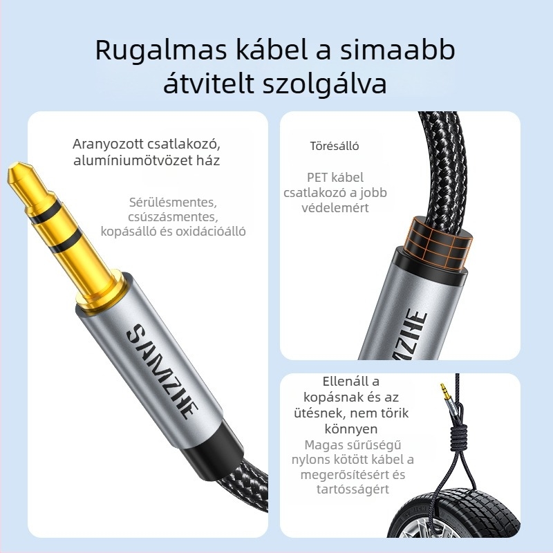 YPZ-10 3,5 mm‑től 6,5 mm‑ig audio adapter, aranyozott bevonattal, elektromos gitár és elektronikus zongora számára, csatlakoztatható erősítőhöz és számítógéphez