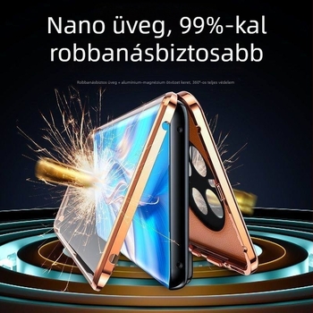 Huawei Honor X40 telefontok egyszerű bőrből, ütésálló védelem, objektív védelem, mágneses kétoldalas üveg