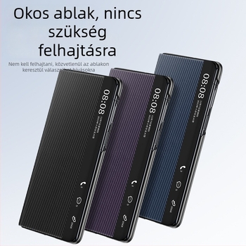 Huawei Mate X6-hoz készült szénszálas védőburkolat Smart Window-vel, ultra vékony, teljes lefedettség