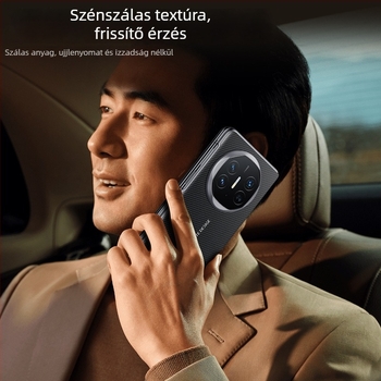 Huawei Mate X6-hoz készült szénszálas védőburkolat Smart Window-vel, ultra vékony, teljes lefedettség