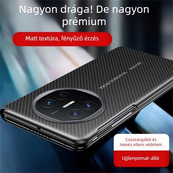 Huawei Mate X6-hoz készült szénszálas védőburkolat Smart Window-vel, ultra vékony, teljes lefedettség
