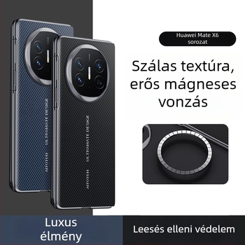 Huawei Mate X6-hoz készült szénszálas védőburkolat Smart Window-vel, ultra vékony, teljes lefedettség
