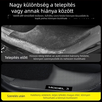 Tesla Model Y első és hátsó ajtó küszöb profilok – lézerrel gravírozott szénszálas mintázatú pedálvédő lemez