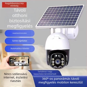 Napelemes megfigyelő kamera 360°-os, távoli mobil hozzáféréssel, éles éjszakai látással, kültéri vízálló