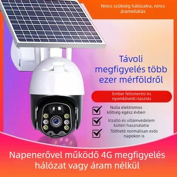 Napelemes megfigyelő kamera 360°-os, távoli mobil hozzáféréssel, éles éjszakai látással, kültéri vízálló