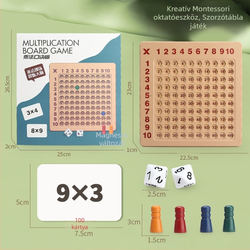 4-6 éveseknek szóló 99-es szorzótábla puzzle társasjáték | ABS anyag | DIY és többfunkciós