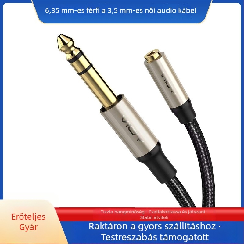 YHT 6,35 mm férfi–3,5 mm női audio-videó bővítőkábel ROHS