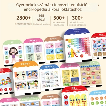 Kártyás olvasó toll gyerekeknek, nyelv, matematika és angol nyelv tanulásához — elektromos, újratölthető, érintésre reagáló, műanyag test, 0-3 éveseknek