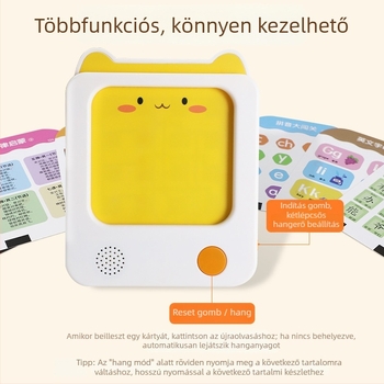 Kártyás olvasó toll gyerekeknek, nyelv, matematika és angol nyelv tanulásához — elektromos, újratölthető, érintésre reagáló, műanyag test, 0-3 éveseknek