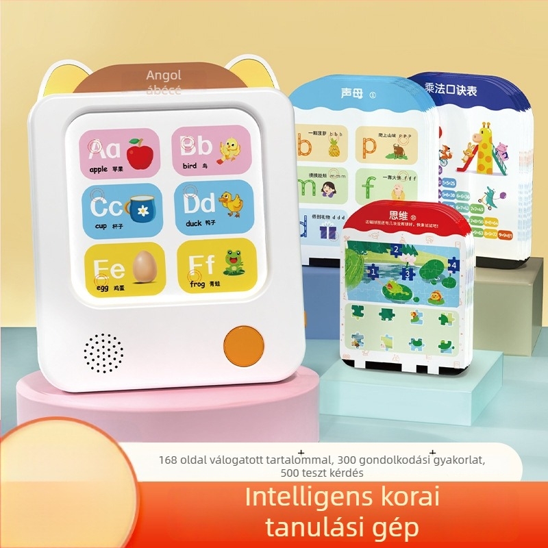 Kártyás olvasó toll gyerekeknek, nyelv, matematika és angol nyelv tanulásához — elektromos, újratölthető, érintésre reagáló, műanyag test, 0-3 éveseknek