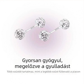 Műgyöngyös fülbevalók, U-formájú, minimalist stílus, galvanizált bevonattal