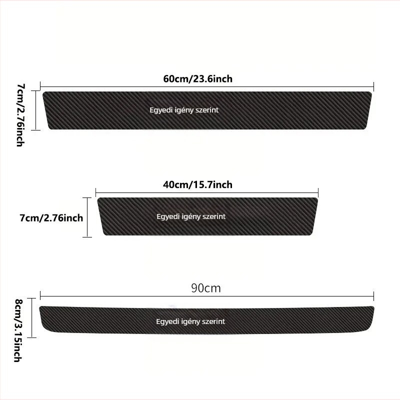 Ajtó küszöb-léc szénszálas mintával, univerzális illeszkedés, autó belső dekoráció – Deep Top