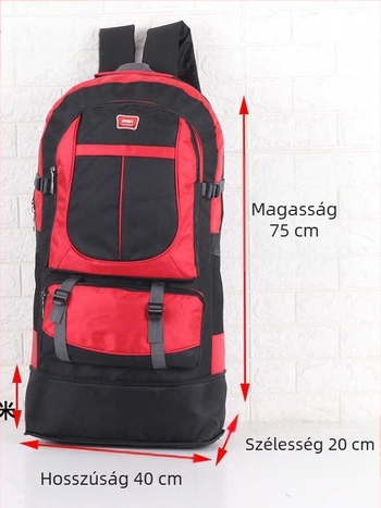 Külső sporttúra hátizsák – nylon, kapacitás 36–55 L, 12 hüvelykes laptophoz illeszkedik, léggömbös párnázott vállpántok, légáteresztő, vízálló, kopásálló