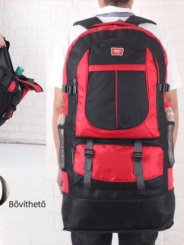 Külső sporttúra hátizsák – nylon, kapacitás 36–55 L, 12 hüvelykes laptophoz illeszkedik, léggömbös párnázott vállpántok, légáteresztő, vízálló, kopásálló