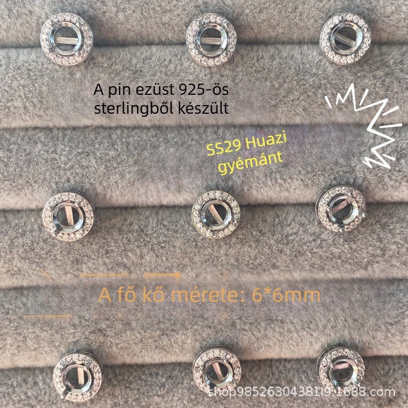 Kör alakú üreges fülbevalók, 925 ezüst poszt, S29 Hua Zi gyémánttal, geometriai minimalist stílus, hercegnő