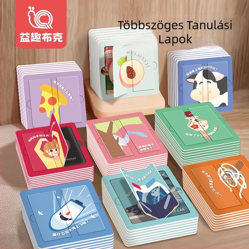 Baba kognitív flash-kártyák, papír alapú, hang/muzika funkcióval, 0–3 éveseknek, logó OEM testreszabás