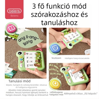 Koraoktatási gép kétnyelvű tanuláshoz gyerekeknek, 4–6 éveseknek, zene és hang, logikai gondolkodás fejlesztés, modell ZJ60, lítium-ion akkumulátor