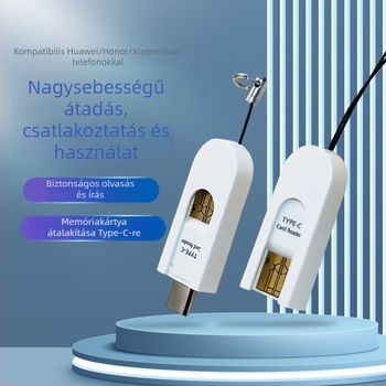 Type-C USB 2.0 kártyaolvasó OTG – SDHC/TF/MicroSD támogatás, külső, Windows 7 kompatibilis