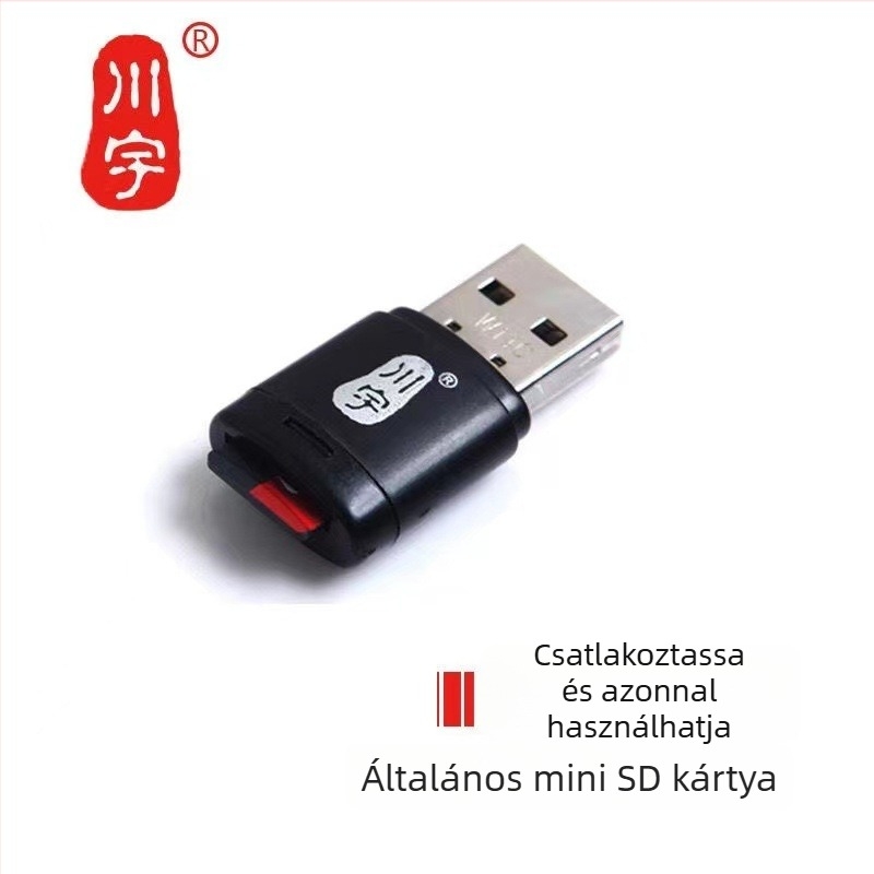 USB TF-kártyaolvasó, modell 286 – mini, külső, USB 2.0, TF-támogatás