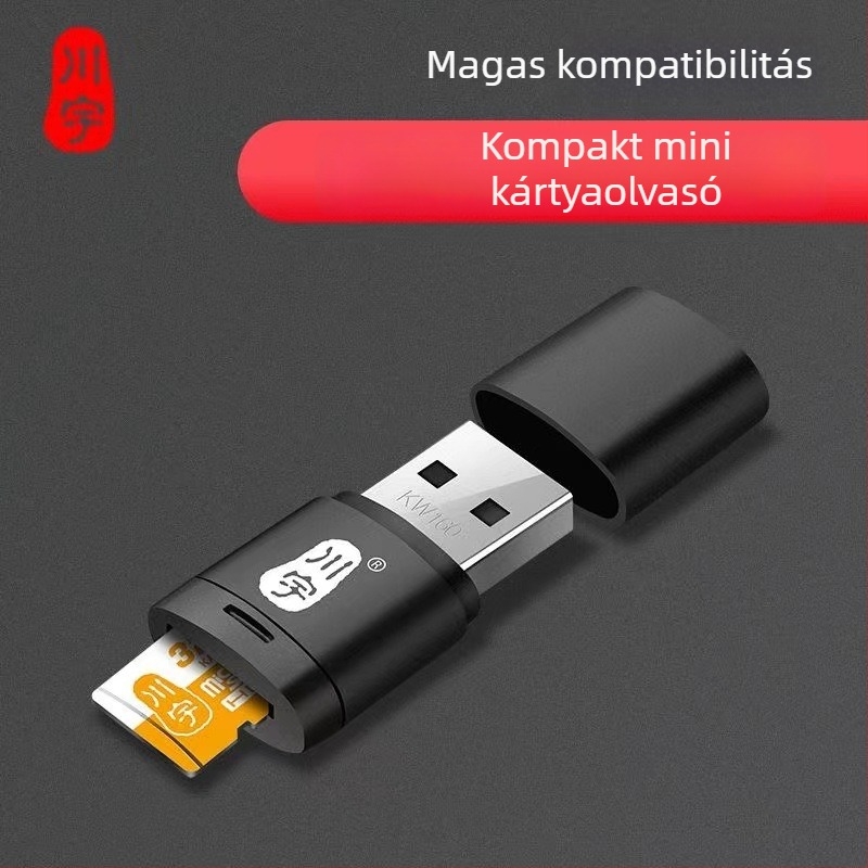 USB TF-kártyaolvasó, modell 286 – mini, külső, USB 2.0, TF-támogatás