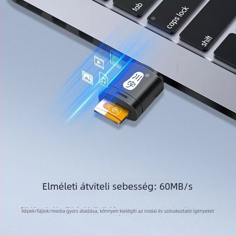 USB TF-kártyaolvasó, modell 286 – mini, külső, USB 2.0, TF-támogatás