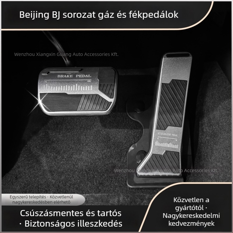 Alumínium ötvözet pedálvédő burkolat gáz- és fékpedálhoz, csúszásmentes, BJ40-hez kompatibilis, automata váltó, testreszabható feldolgozás