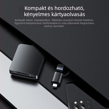 X0160 Négykártyás USB Type-C gyorskártyaolvasó – CF/SD/TF/MS Pro Duo/MS PRO/MS Duo támogatás