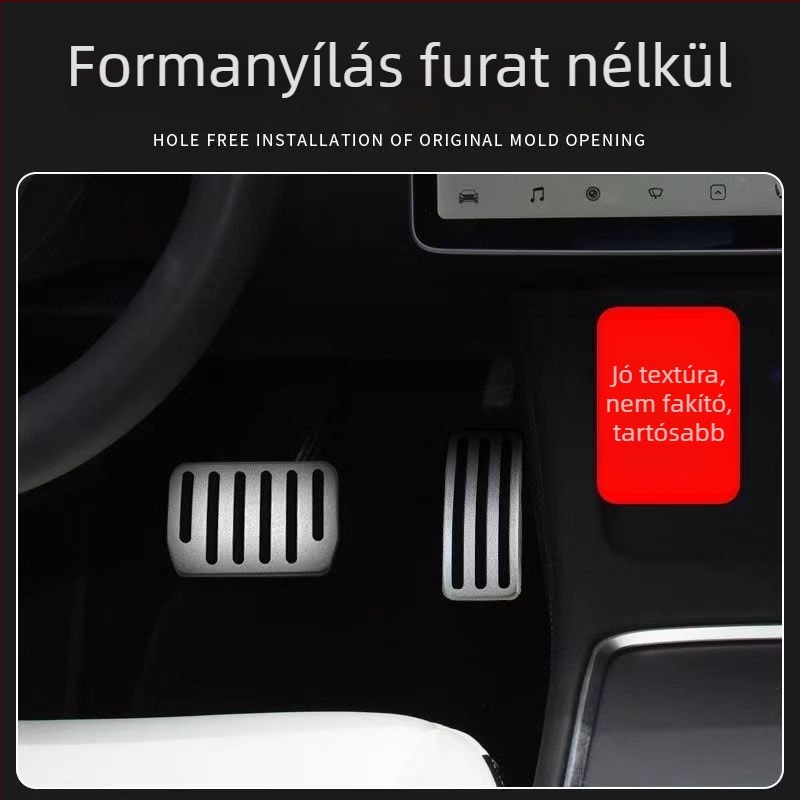 Tesla Model 3/Y alumínium ötvözet pedálkészlet lábtámasz belső dekorációval automata váltóhoz