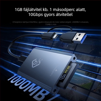 CFexpress kártyaolvasó Type-C USB 2.0 külső alumíniumötvözet