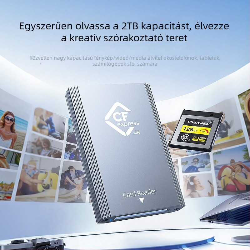 CFexpress kártyaolvasó Type-C USB 2.0 külső alumíniumötvözet