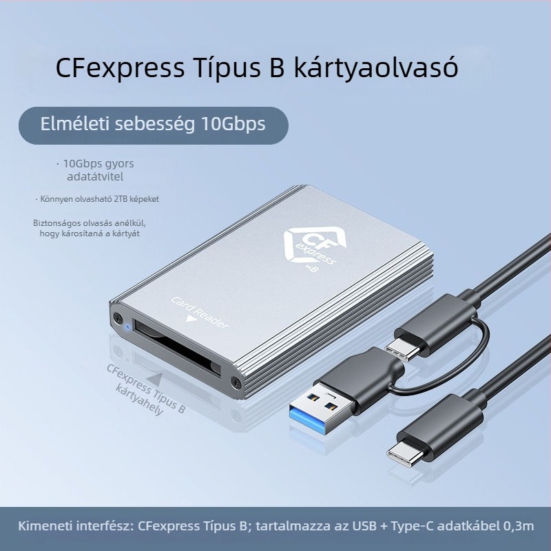 CFexpress kártyaolvasó Type-C USB 2.0 külső alumíniumötvözet