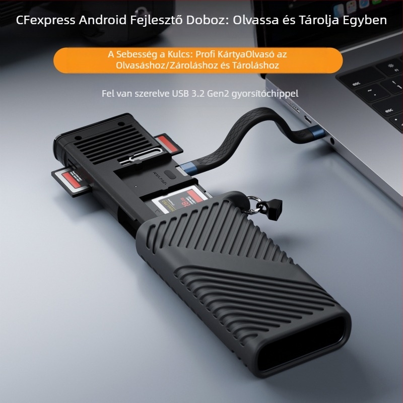 USB 3.2 Gen 2 gyors kártyaolvasó Type-C interfésszel | ABS + alumínium ötvözet | 180 g | külső telepítés