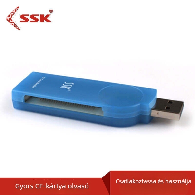 CF kártyaolvasó USB 2.0 külső, CF-kártya támogatás, 1 év garancia