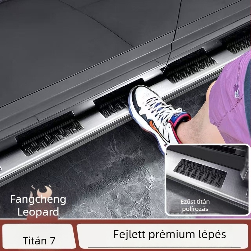 Oldalsó pedálvédő burkolat Leopard Titanium 7-hez, rozsdamentes acél pedálpanel küszöbcsík — Ganganghao