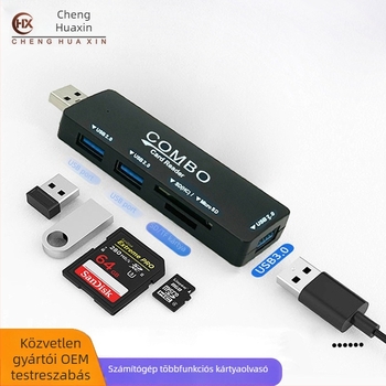 USB 3.0 hub SD/TF kártyaolvasóval – mindent egyben dokkoló állomás (C-035 modell)