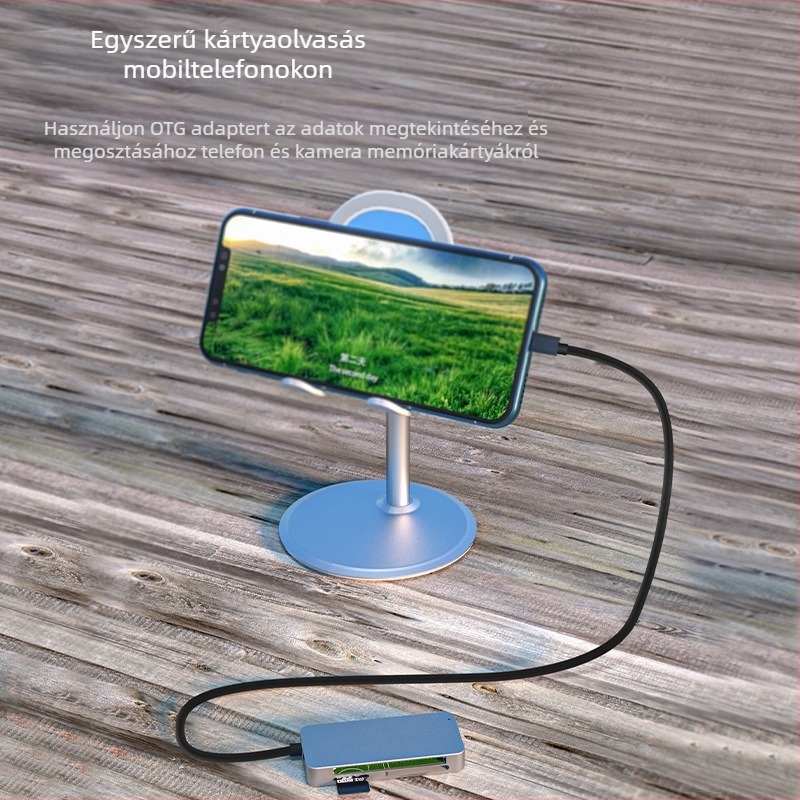 Type-C kártyaolvasó USB 3.0 — 3-in-1 külső olvasó mobilra és számítógépre, CF/SD/TF támogatás, Windows 7 kompatibil