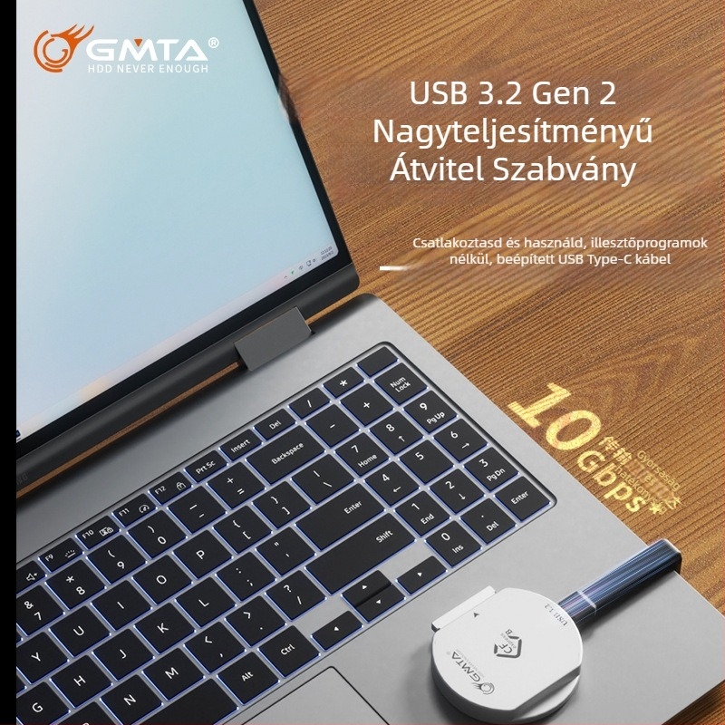 Gmta CF kártyaolvasó Type-C USB 3.2 Gen2, külső, alumíniumötvözet, CF kártya-támogatás, DSLR kamerákhoz és mobil eszközökhöz