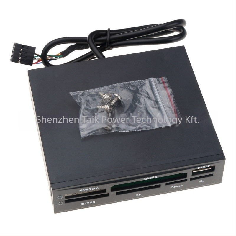 HDH-828B Belső USB 2.0 All-in-One kártyaolvasó, beépített, támogatja CF/SD/SDHC/MMC Plus/TF, Windows-kompatibilis