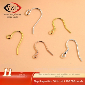 925 ezüst fülbevaló kampók, 18K színmegőrzésű DIY ékszerkiegészítők, fülbevaló anyagok, ezüst ékszer alkatrészek