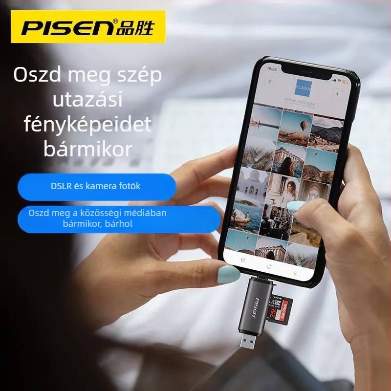 USB3.0 Kártyaolvasó SD/TF — TS-E144, Fém+Műanyag