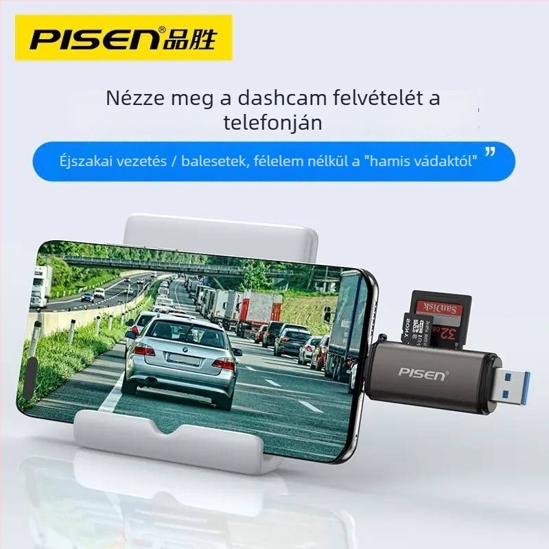 USB3.0 Kártyaolvasó SD/TF — TS-E144, Fém+Műanyag