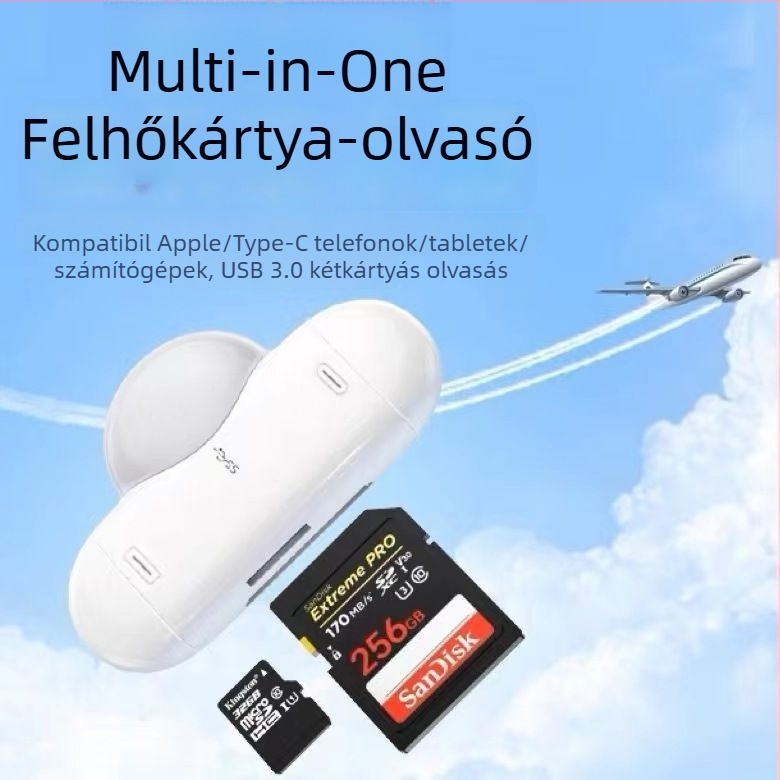 Mágneses kártyaolvasó USB Type-C/OTG-hoz SD/TF támogatással (USB 2.0 • ABS ház • modell 311 • 18 g)