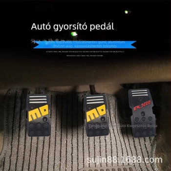 Fém pedál készlet autóhoz, csúszásmentes párnával, alumíniumötvözetből, módosított, univerzális kézi és automata váltóhoz
