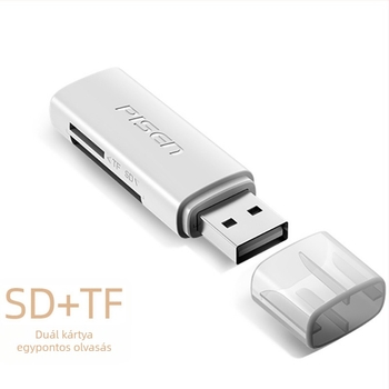 USB 3.0 kártyaolvasó SD és microSD-hez — SD+TF kettős olvasó, PC+ABS, Windows 7 kompatibil