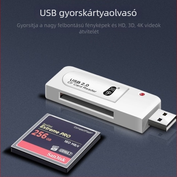 Gyors CF Kártya Olvasó CNC Géphez — USB 2.0 Interfész, TF Kártya Támogatás