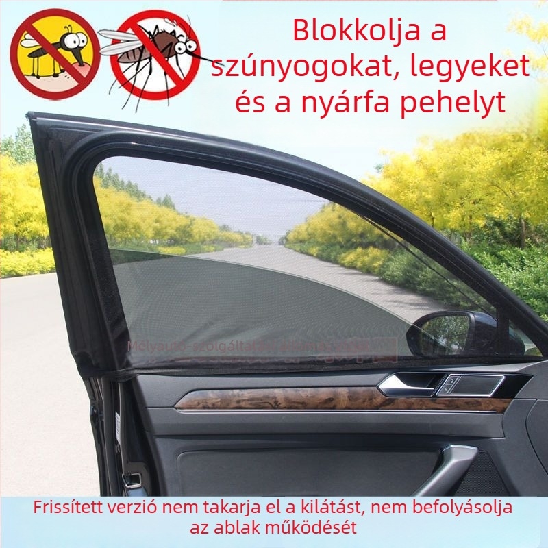 Autó oldalsó ablakokra szúnyogháló – lélegző hálószövésű függöny, napvédő és hőszigetelő árnyékoló